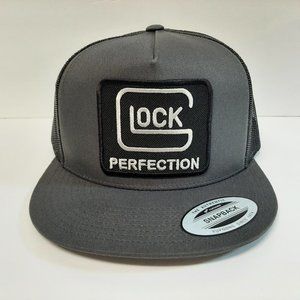 Glock Embroidered Patch Flat Bill Hat Cap Mesh Snapback Trucker